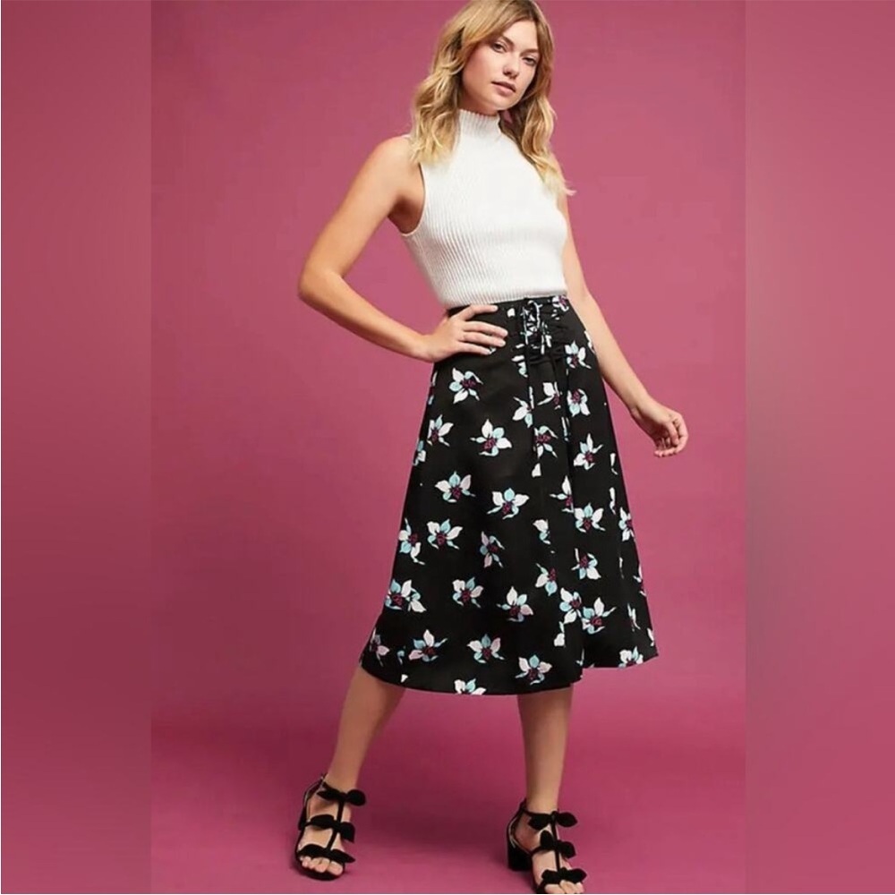 Maeve Anthropology Zadie Floral Midi Skirt